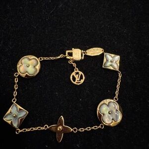 Louis Vuitton AU750 Gold and Silver Monogram Floral Bracelet